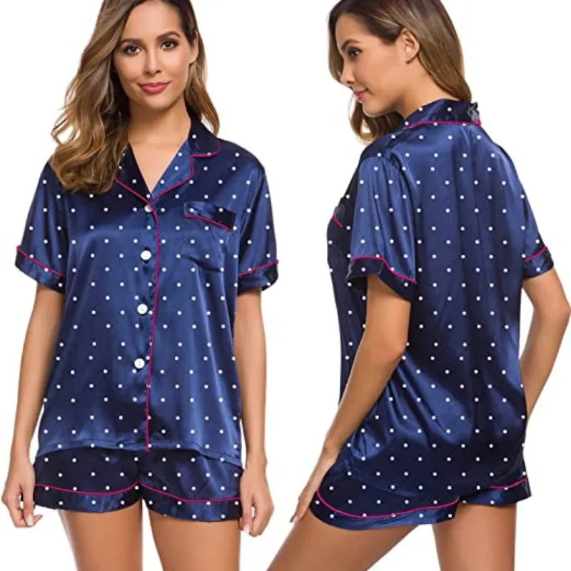 Women's Silk Satin Short Sleeve Loungewear