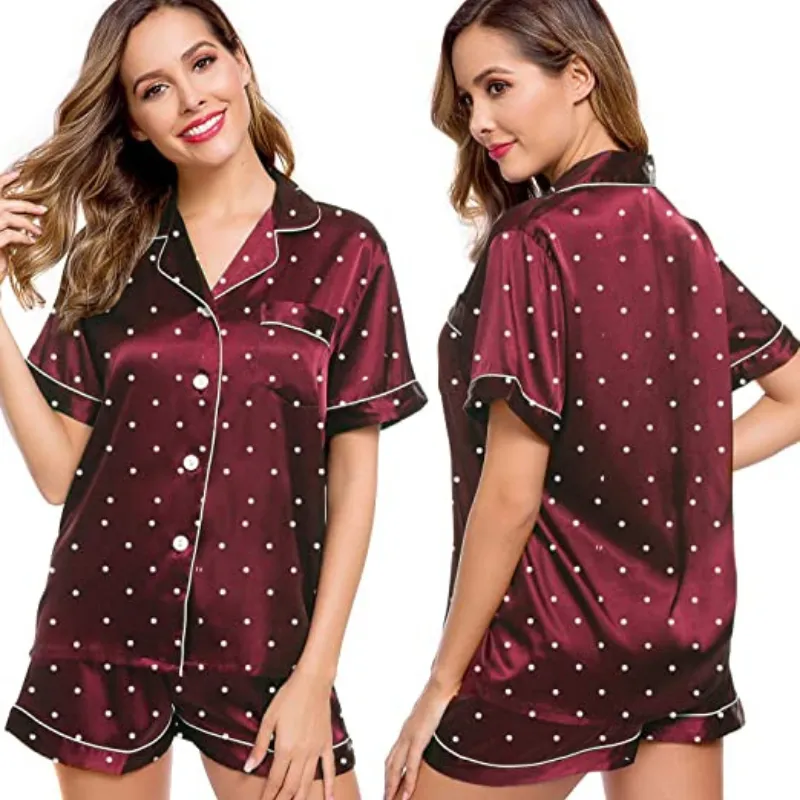 Women's Silk Satin Short Sleeve Loungewear