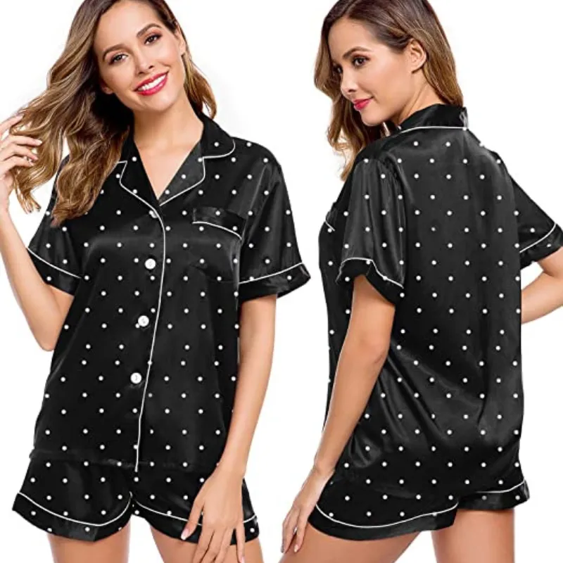 Women's Silk Satin Short Sleeve Loungewear