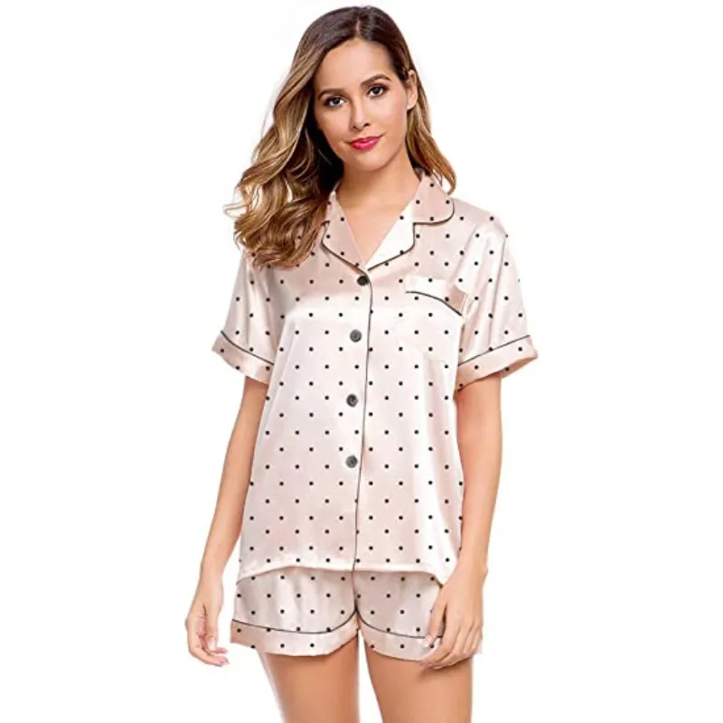 Women's Silk Satin Short Sleeve Loungewear