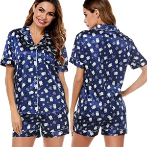 Women's Silk Satin Short Sleeve Loungewear