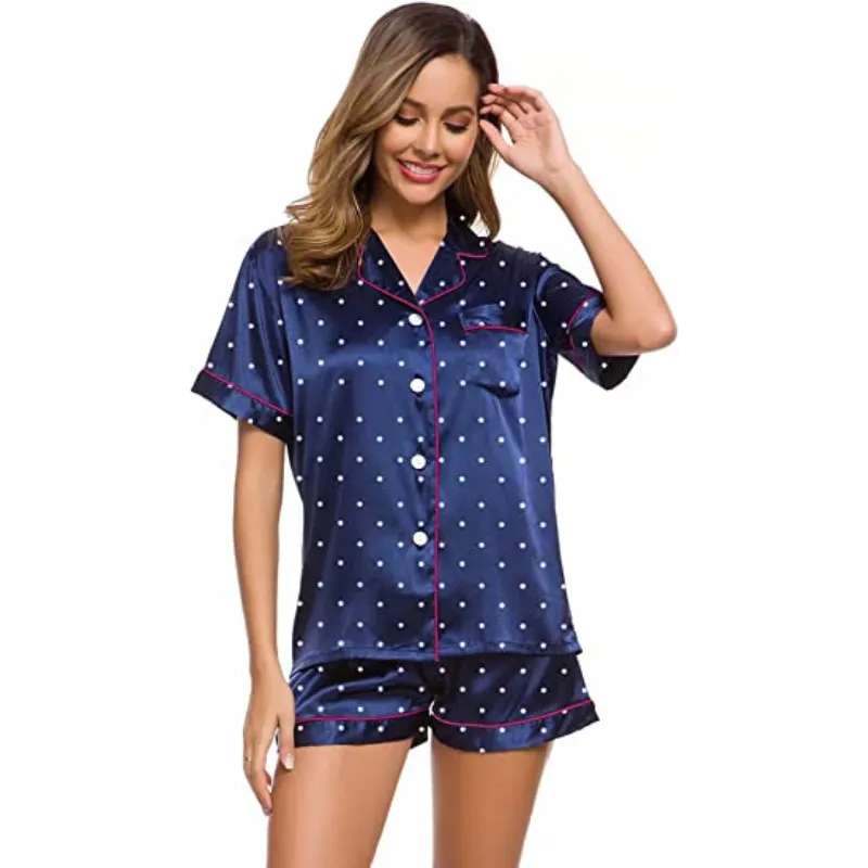 Women's Silk Satin Short Sleeve Loungewear