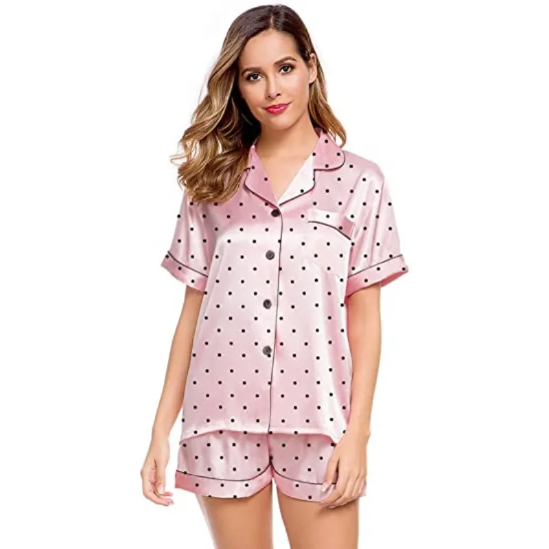 Women's Silk Satin Short Sleeve Loungewear