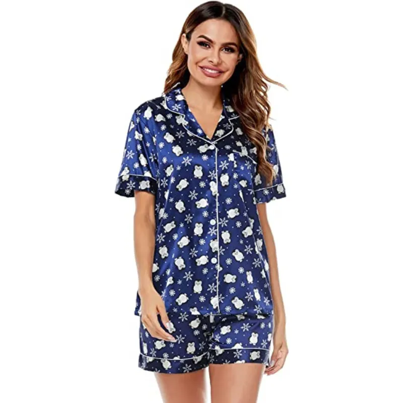 Women's Silk Satin Short Sleeve Loungewear