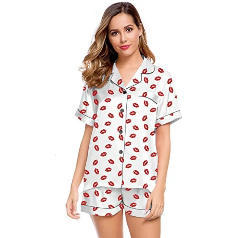 Women's Silk Satin Short Sleeve Loungewear