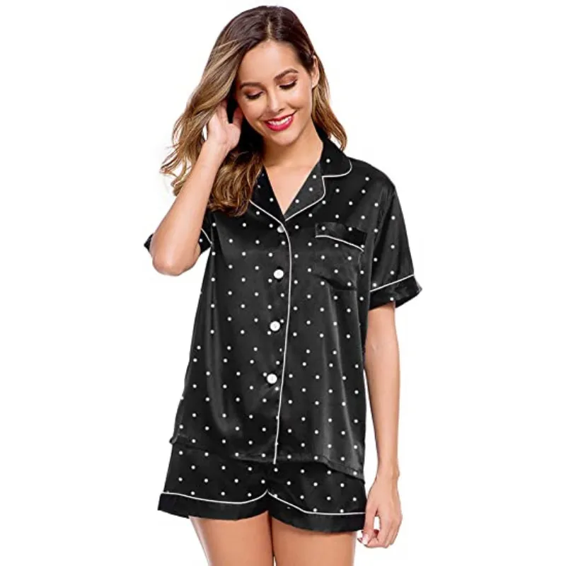 Women's Silk Satin Short Sleeve Loungewear