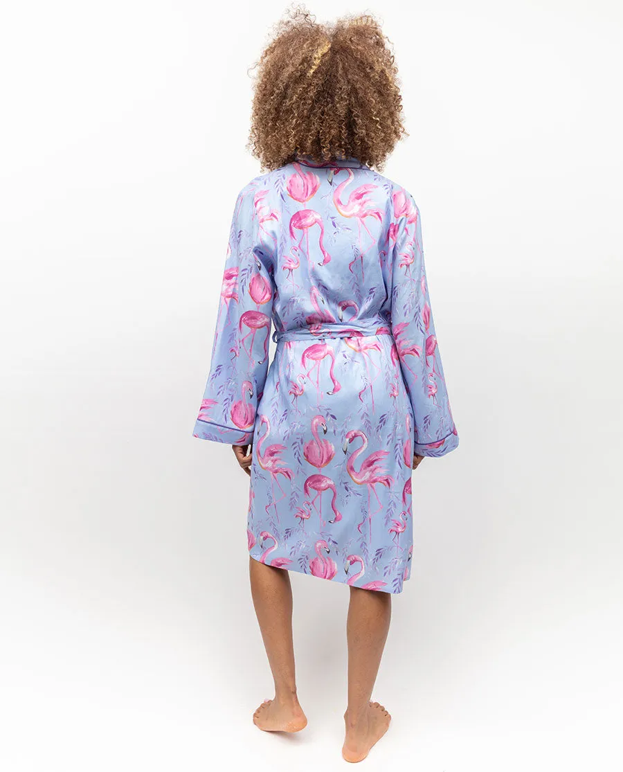 Zoey Flamingo Print Short Dressing Gown